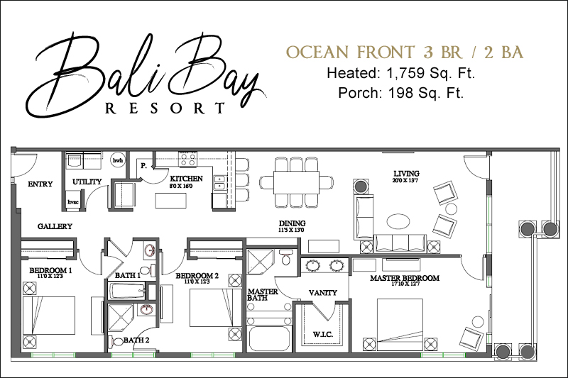 3 bedroom oceanfront | bali bay vacations